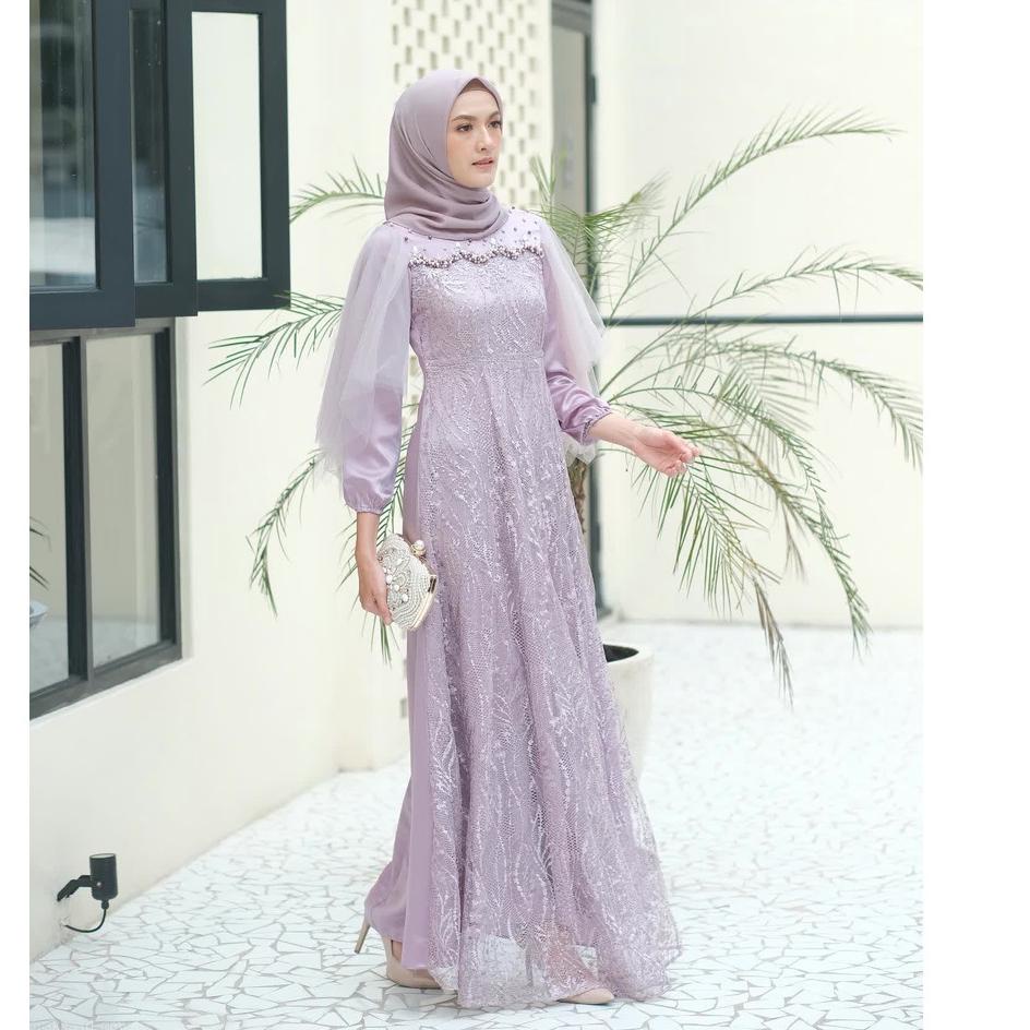 Murah BAJU GAMIS BATIK COUPLE GAMIS BROKAT KONDANGAN DRESS BURKAT BORKAT TILE BATIK MUSLIM WANITA PA