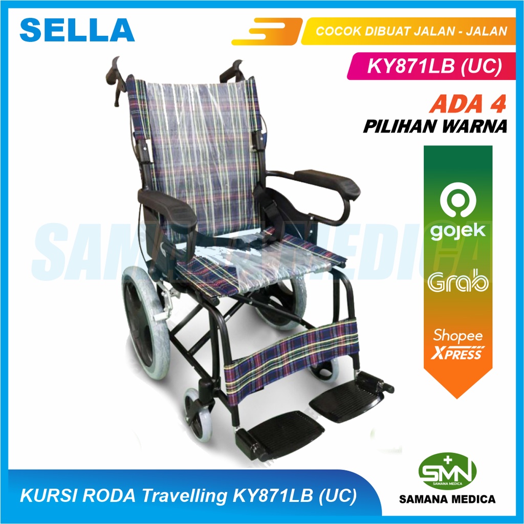 KHUSUS GOJEK dan GRAB Kursi Roda Travelling UMROH SELLA KY 871 LB Velg Racing Aluminium KY871LB (UC) Murah Promo