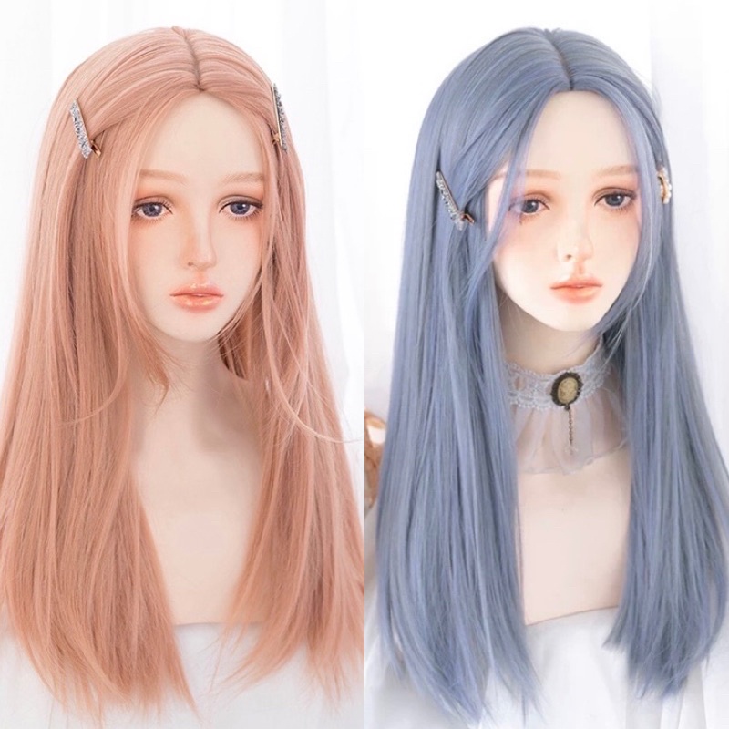 TS208 full wig korean straight tanpa poni ROSE 65-70 cm