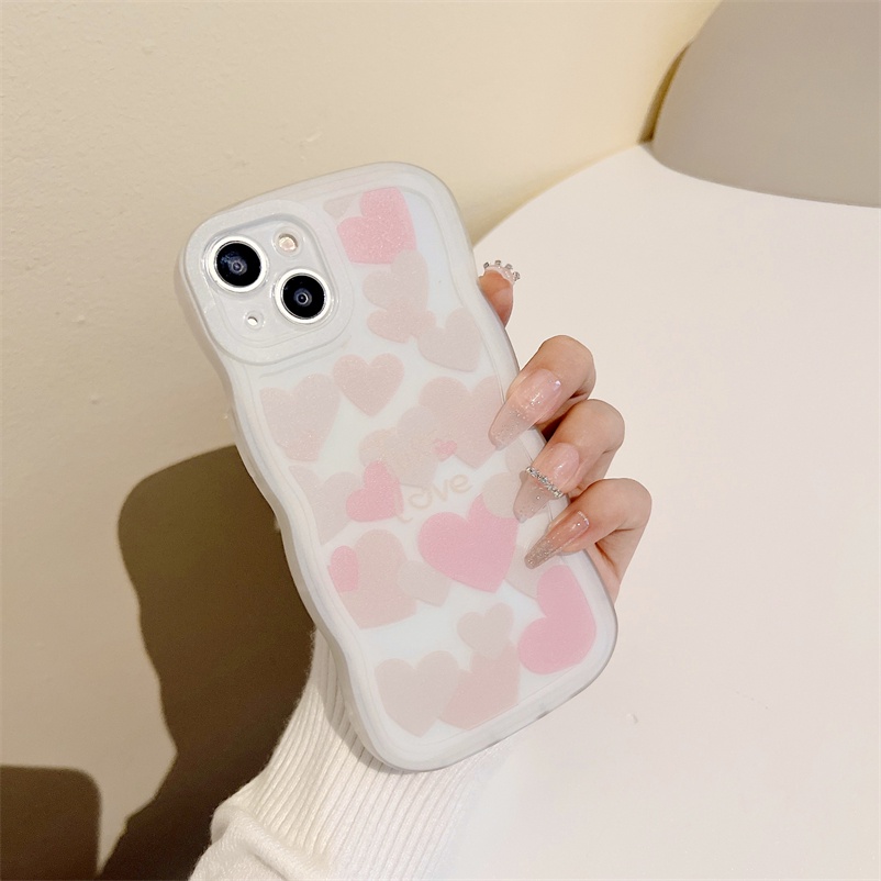 Casing Compatible For iPhone 14 13 12 11 Pro Max 8 7 Plus iPhone X Xr XS Max iPhone 8 Plus 7 Plus SE 2020 Shockproof Heart of Love Corrugated Silicone Soft Case Frame Camera Lens Protection Shockproof Phone Case