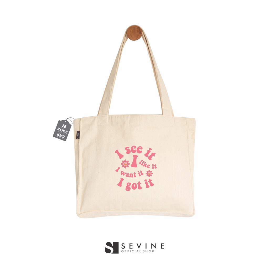 Sevine Totebag Kanvas Daisy Tas Wanita Tote Bag Kantong Laptop Kuliah Sekolah Kerja Quotes Aesthetic - KM