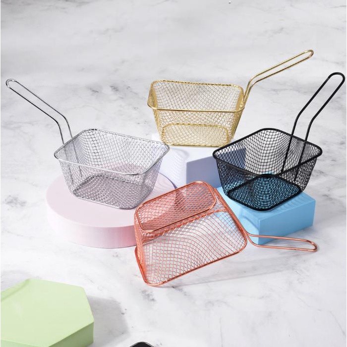 MINI FRYER BASKET KERANJANG SAJI FRENCH FRIES STAINLESS / KERANJANG MINI HOLDER KENTANG GORENG