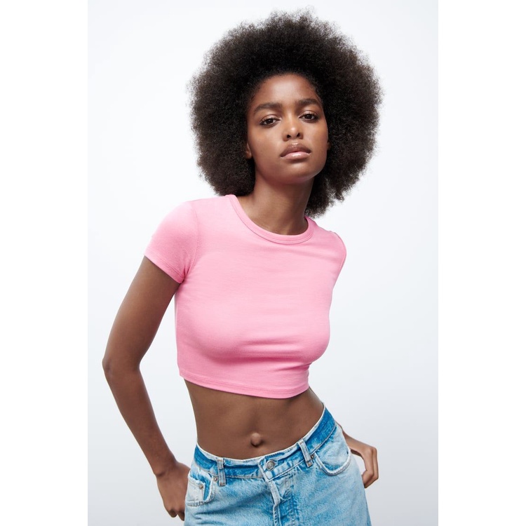 Zara Basic Ribbed Cropped Top