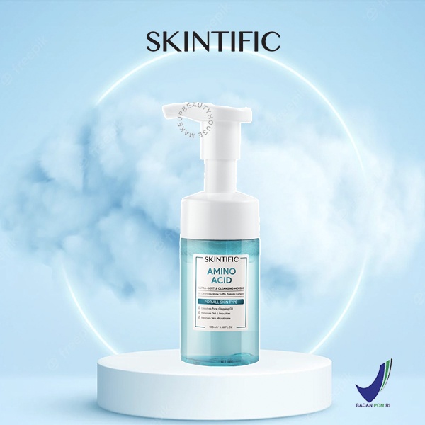 SKINTIFIC Amino Acid Ultra Gentle Cleansing Mousse 100ml - Pembersih Wajah Facial Cleanser
