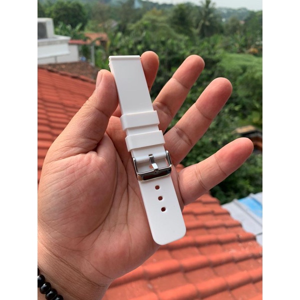 Strap Tali Jam Tangan Silikon putih smartwatch 22mm