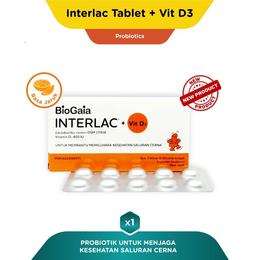 Interlac Probiotik + Vit D3 400 IU