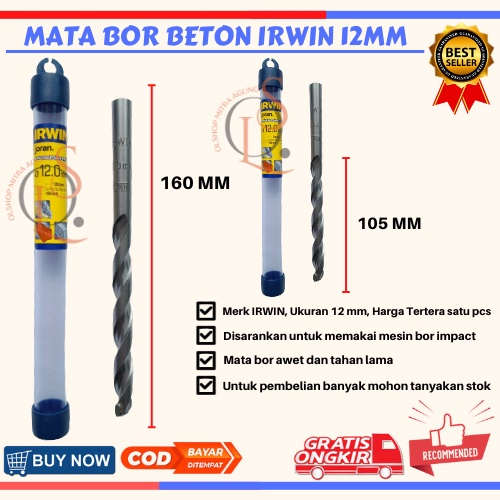 Mata Bor Beton Joran IRWIN Masonry 12MM Kualitas Bagus