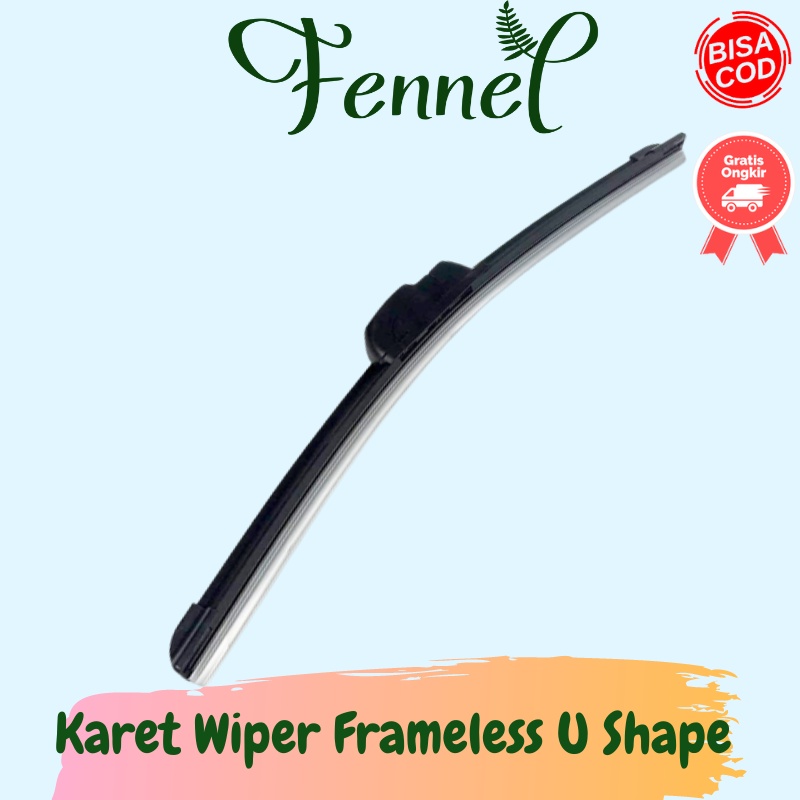 Karet Wiper Blade Kaca Mobil Frameless U Shape Hook FLY-078