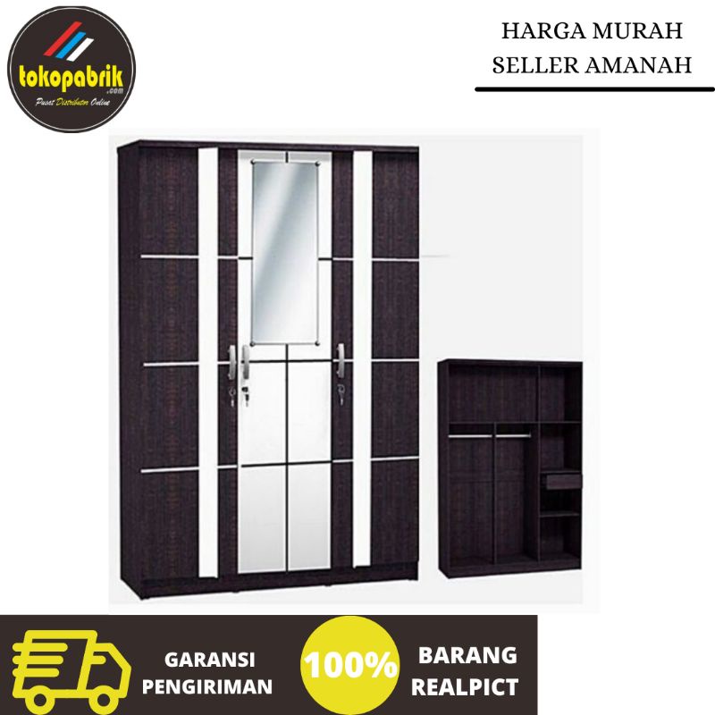 Lemari pakaian olimpik 3 pintu / Lemari Baju Kaca Murah Subang Sumedang Tasikmalaya Garut Cianjur Ci