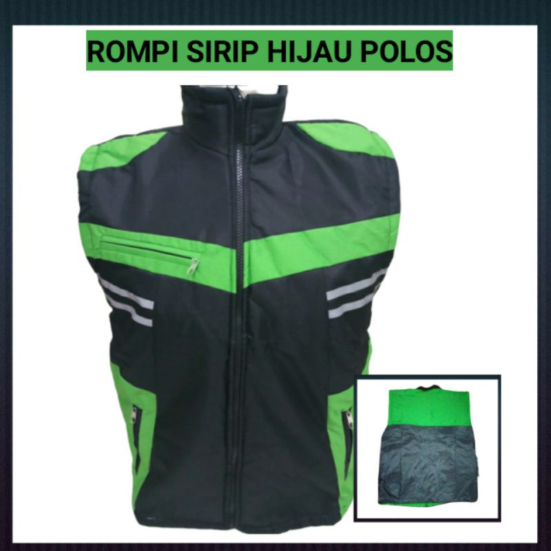 rompi pria driver ojek online polos hijau