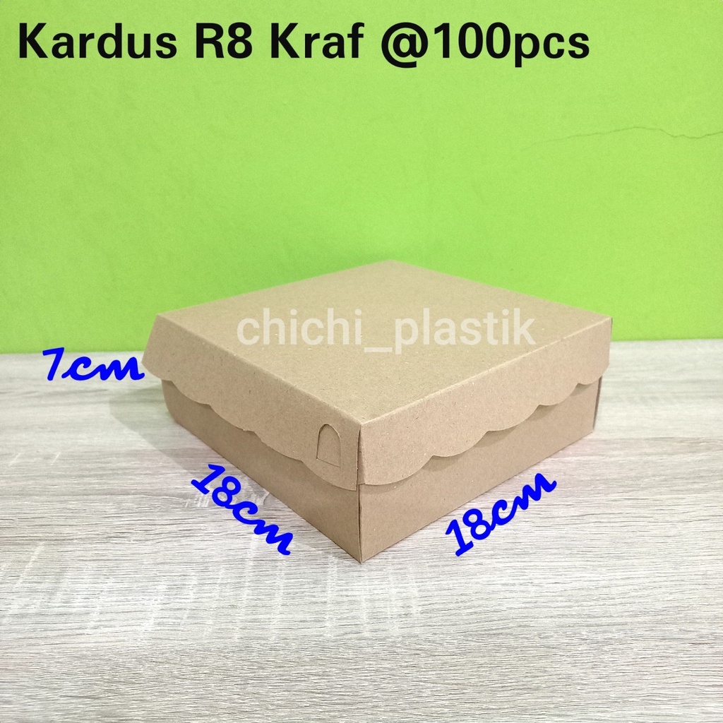 Kardus coklat 18x18 kraf 350gsm kardus jajan kue kardus nasi coklat