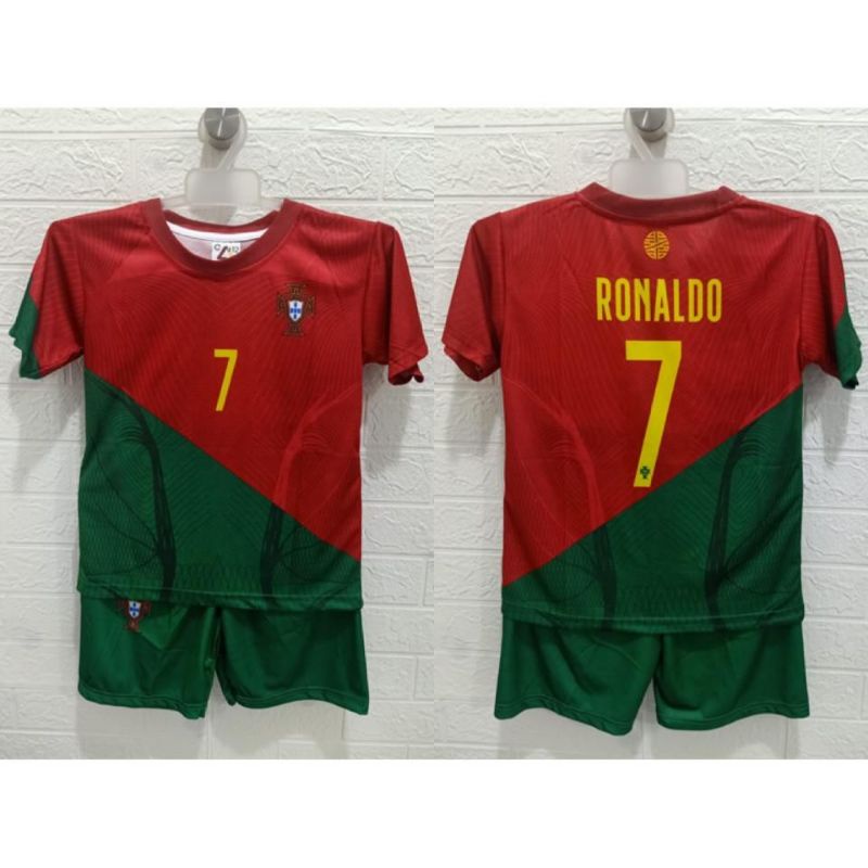 Jersey kids Portugal world cup 2022 setelan baju bola anak Portugal piala dunia 2022