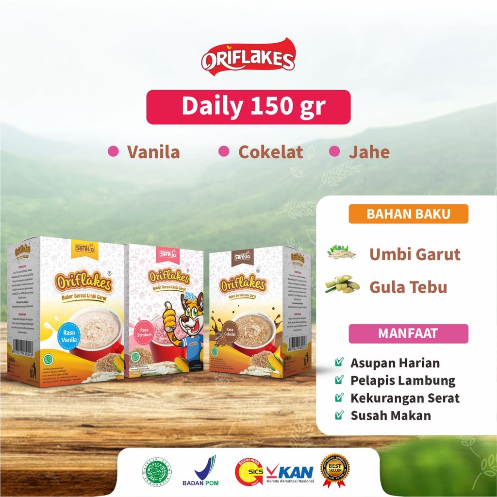 

Oriflakes Daily sereal umbi garut 150 Gram sachet