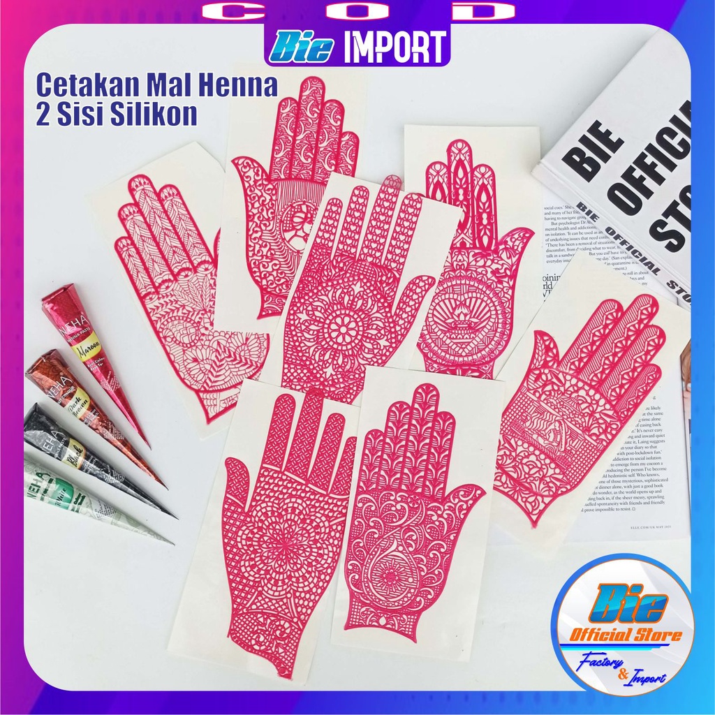Cetakan Mal Hena Tangan Arabian Silikon Impor Best Seller
