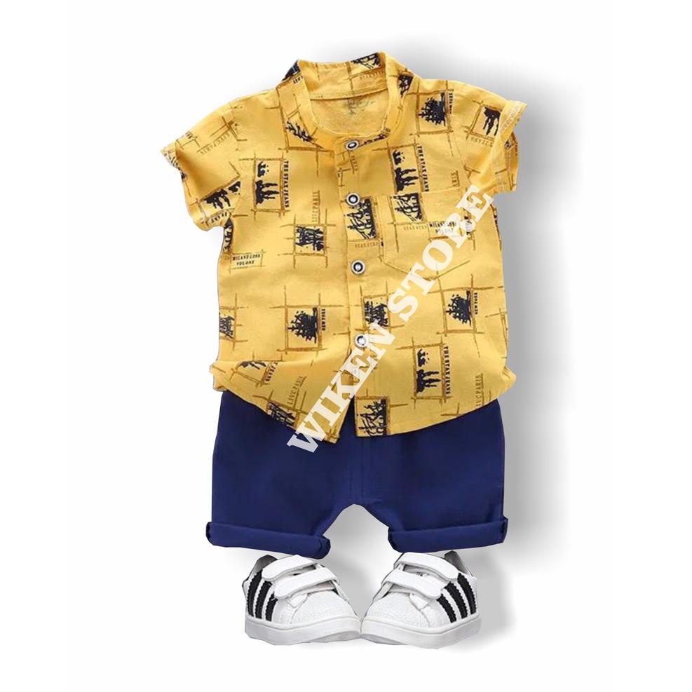 [NBL.31Oc22ᴮ] BAJU SETELAN ANAK KEMEJA KIKO 1-4 THN ENZIOKIDS BAJU BERKUALITAS/