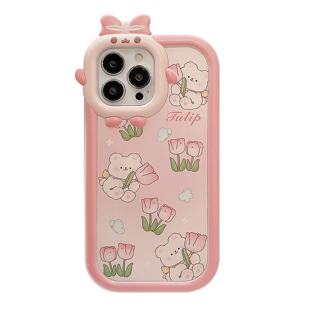 Ins Casing iPhone 14 14pro 14Plus 14prm 13prm 11 6splus 7Plus 8Plus Xr XS 13 12pro Max Motif Beruang Shockproof