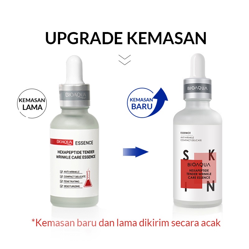 GIRLSNEED77 - COD BIOAQUA Hexapeptide Anti Aging Essence 30ml/50ml Anti Aging Serum Samarkan Garis Halus BPOM Serum Merah Bioaqua
