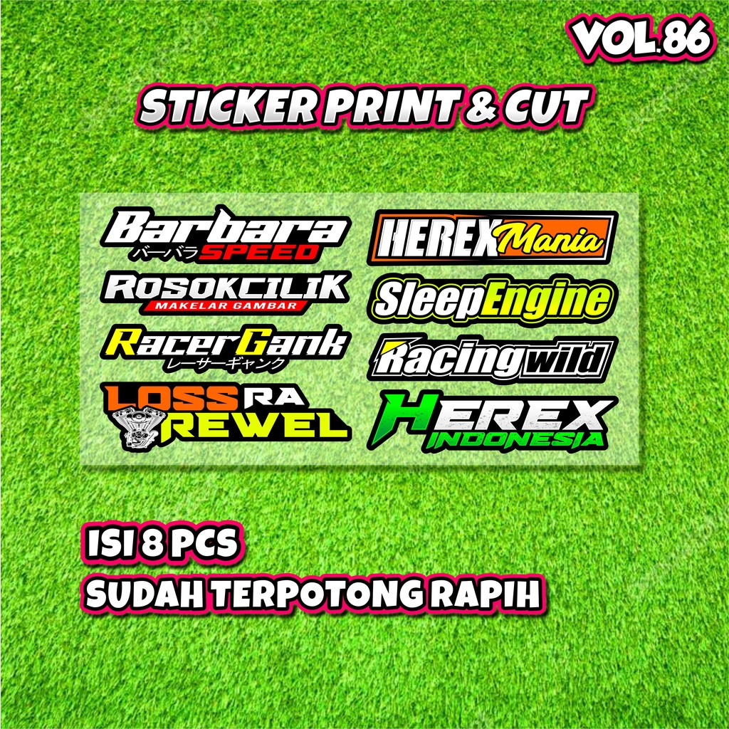 Sticker Racing Vinyl Pack Print &amp; Cut Stiker Motor VIRAL