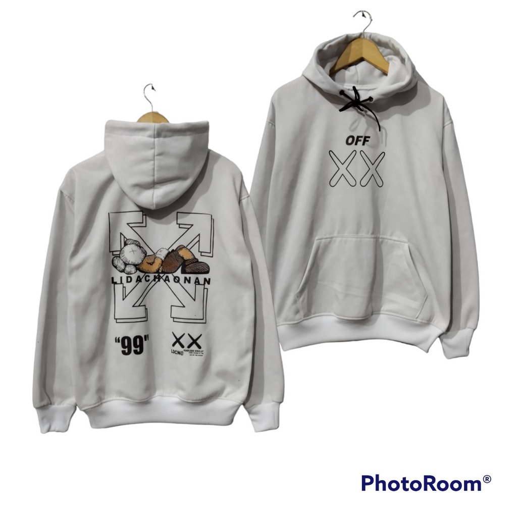 Hoodie Off White Jumper Jaket Distro bandung hodie sweter Off White ( Premium Fleece ) full sablon L- XXL