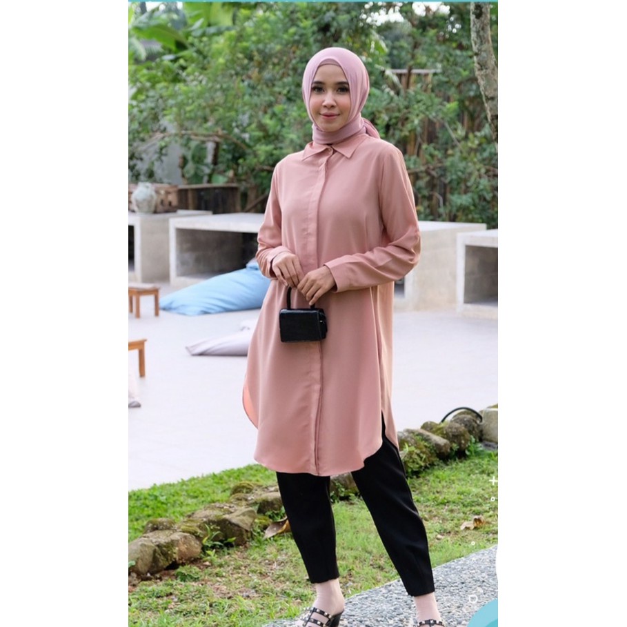 Ailen Tunik Atasan Muslim Fashion Wanita Termurah &amp; Terlaris - Putih