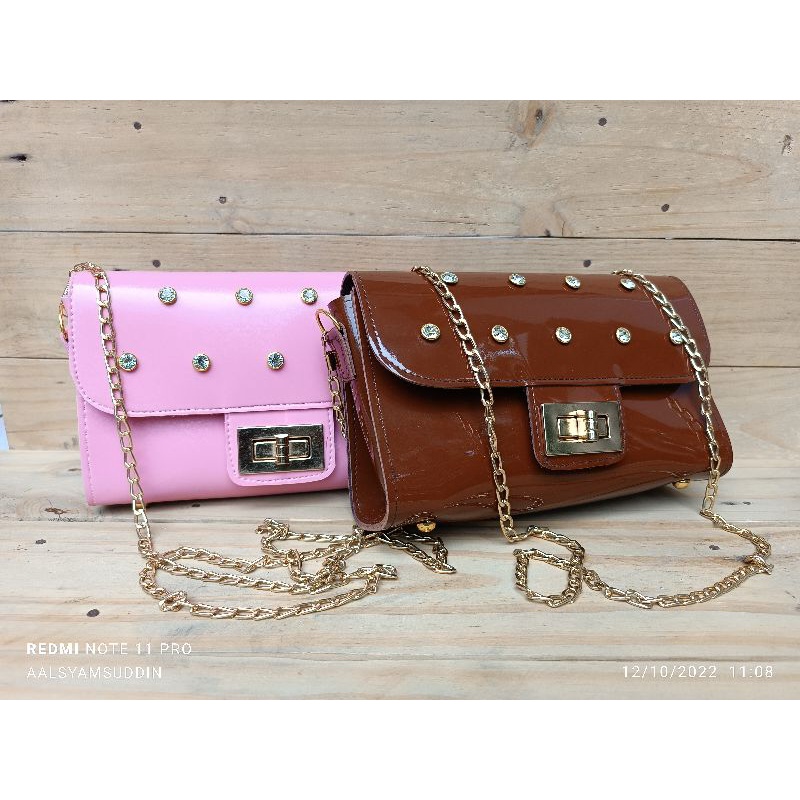 TAS JELLY PERMATA RANTAI PREMIUM#TAS SELEMPANG WANITA