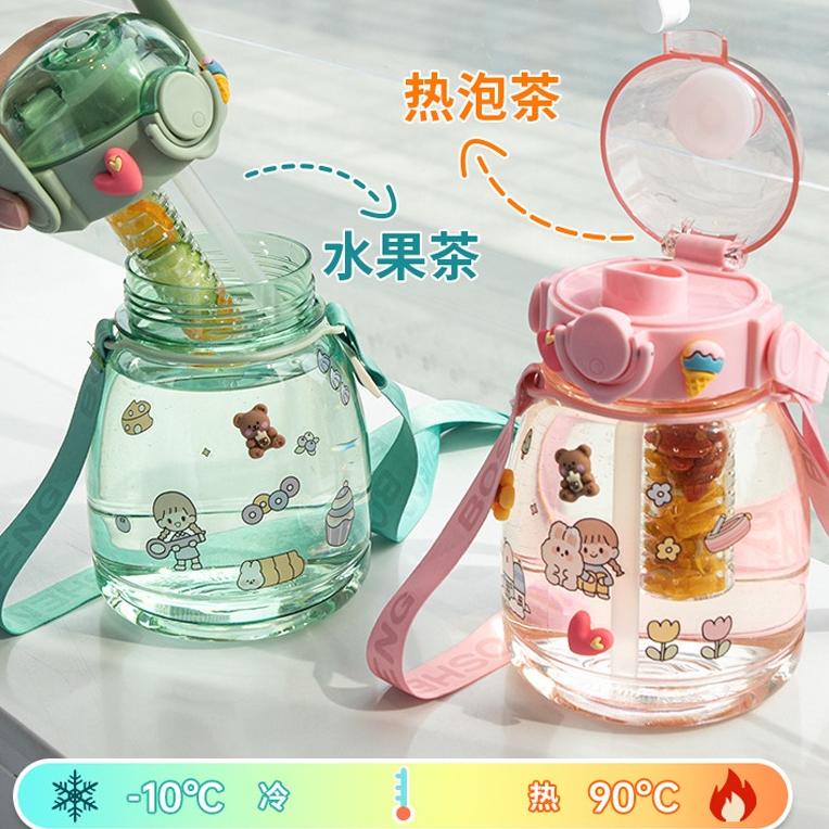 W5N8 GYT Botol Minum Transparan Viral 1.3liter Botol Motivasi Gradasi  Sticker 1500ml Laris