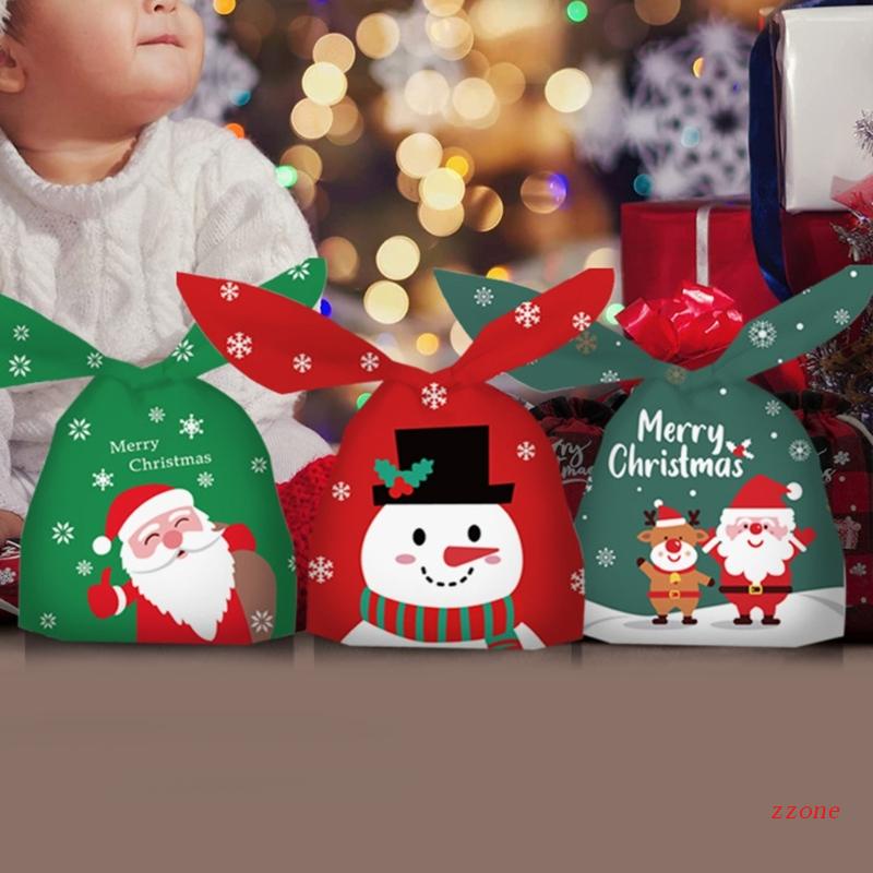 Zzz Kantong Hadiah Motif Kartun Santa Claus / Snowman Untuk Natal