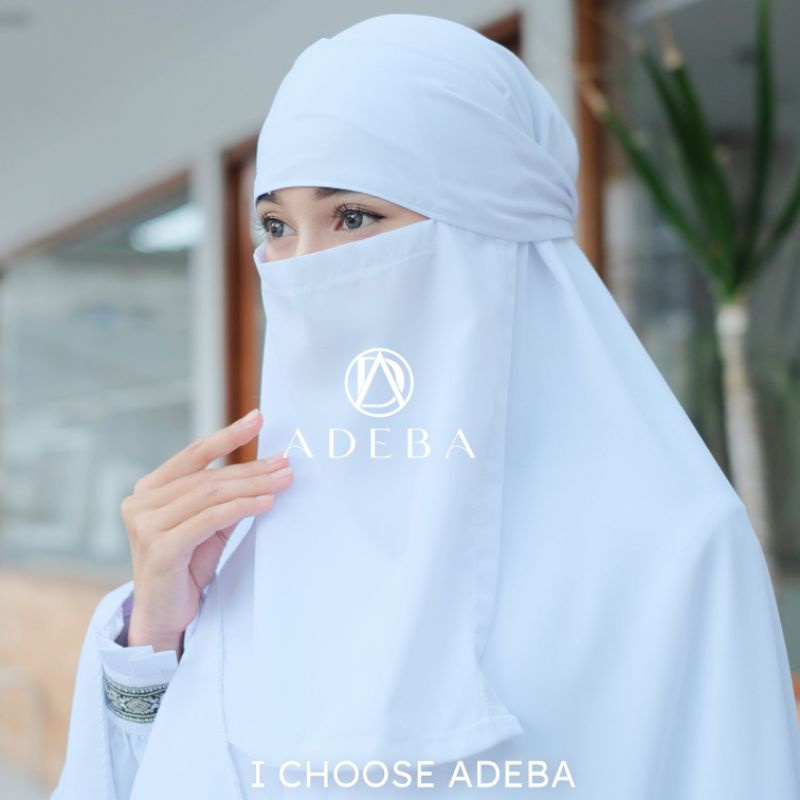 GAMIS PUTIH SYARI POLOS SET HIJAB PLUS CADAR FATMA SYARI