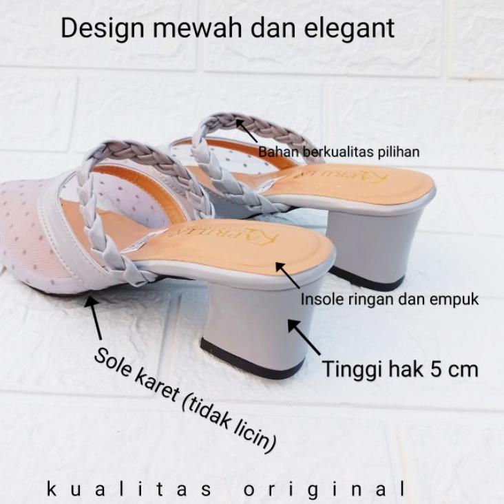☞Special Edition Sandal weedges 5cm AR-01/Sendal brukat wanita terbaru/Sandal selop bustong anyam/sl