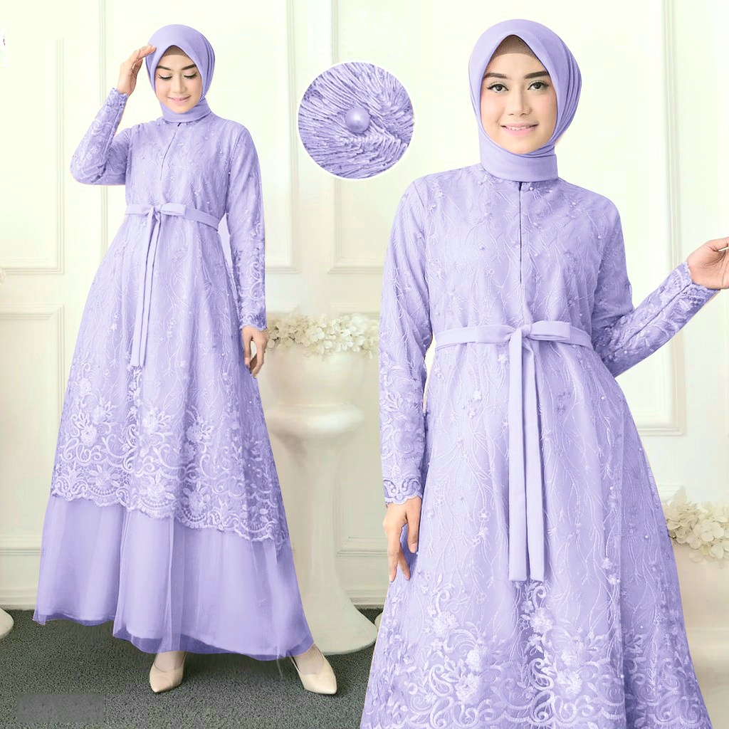 (GAMIS BUSUI + FREE MASKER)GAMIS ANNORA/M/L/XL/XXL/XXXL/GAMIS BRUKAT TILE/GAMIS REMAJA/DRES PANJANG/GAMIS KONDANGAN/DRESS KONDANGAN MUSLIM/GAMIS TERBARU