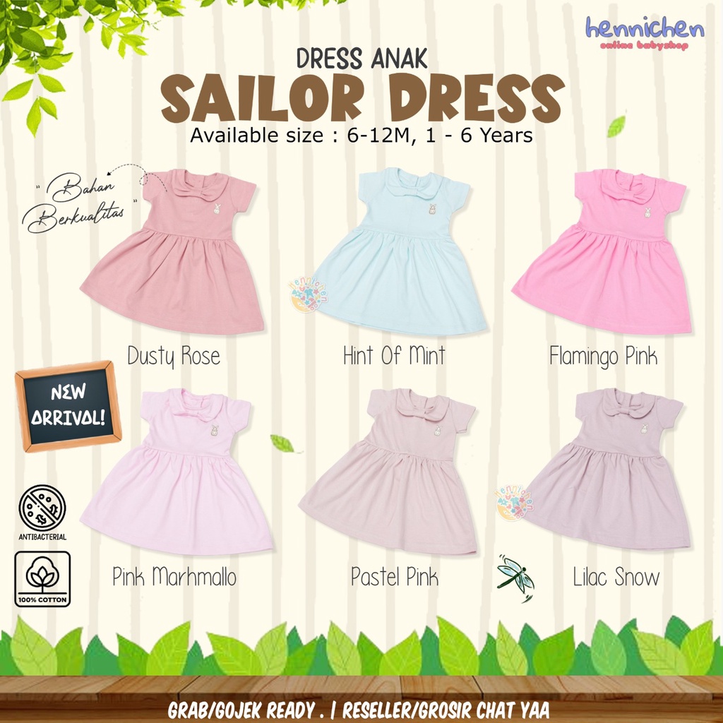 CARROL BABY SAILOR DRESS DRESS COTTON ANAK PEREMPUAN 6 BULAN - 6  TAHUN