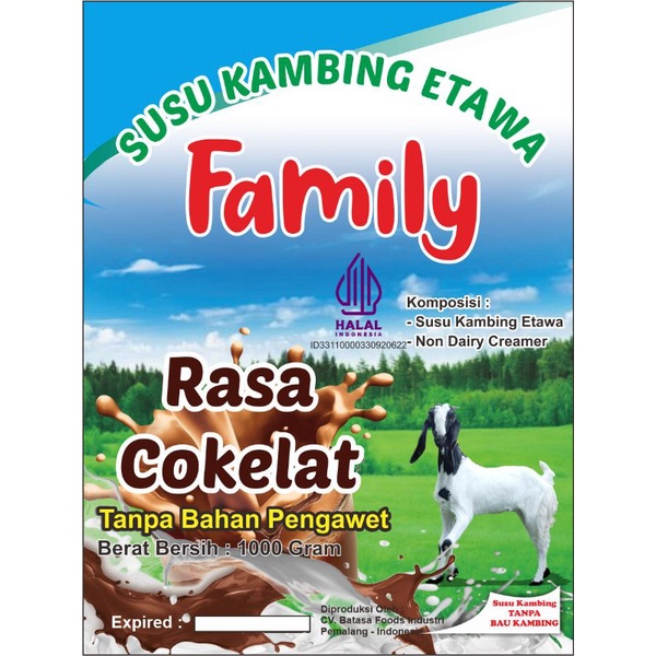 Susu Kambing Etawa Family Rasa Cokelat 1 Kg Alufoil