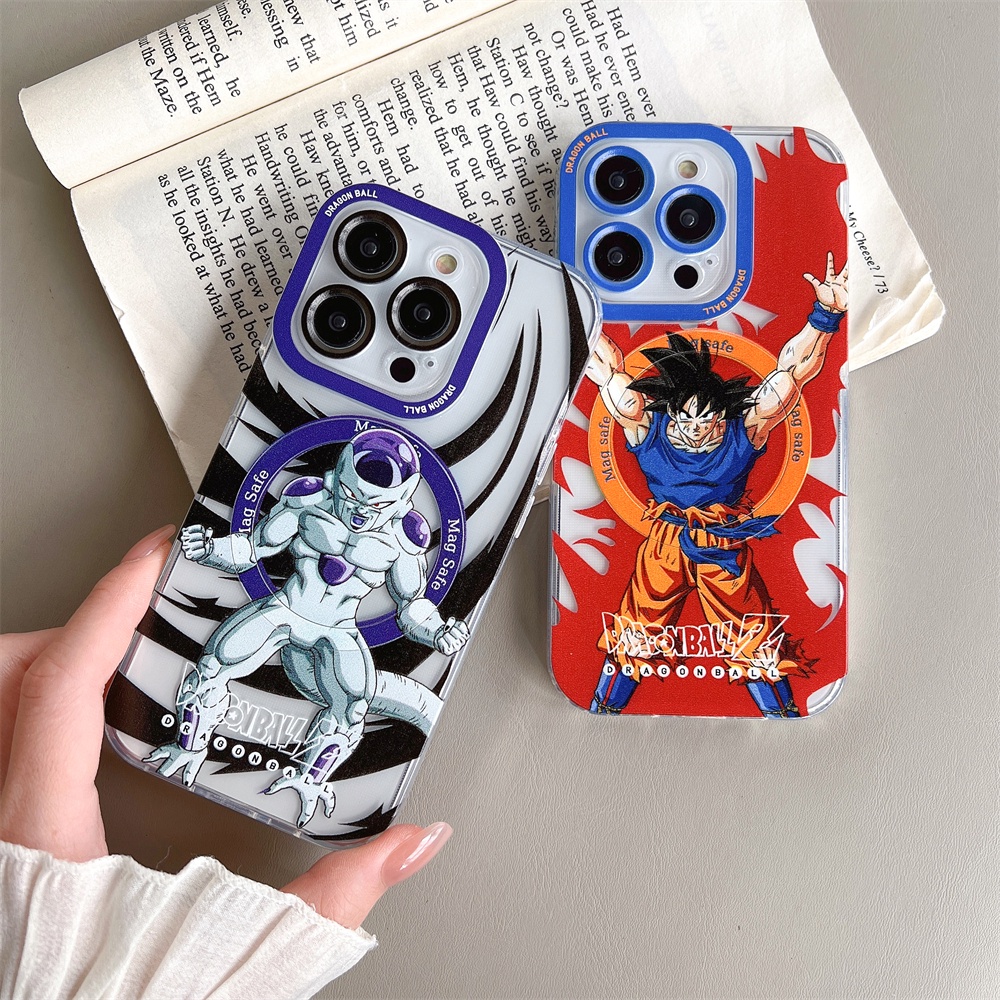 Soft Case Transparan Magnetik Motif Dragon Ball Untuk iPhone 14 Pro Max 11 12 13 14 Plus 14 Pro