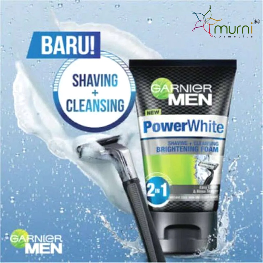 GARNIER MEN POWER WHITE BRIGHTENING FOAM   (SHAVING + CLEANSING) 50ML