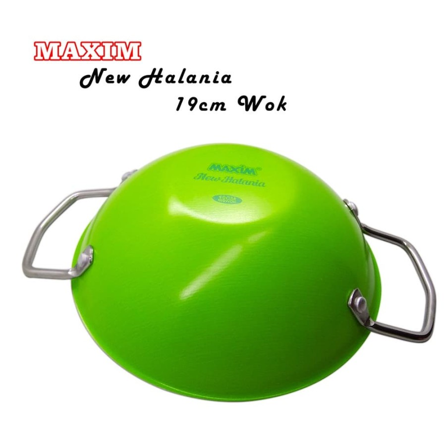 wajan Maxim New Halania Mie Wok 19 cm + Piring Kaca