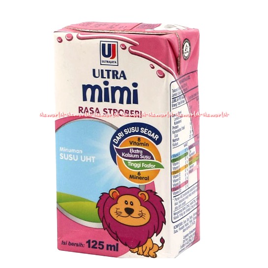Ultra Mimi Kids 125ml Susu Ultra UHT Untuk Anak Anak Rasa Full Cream Stroberi Coklat Vanila Susu Cair Siap Minum Mimi Milk Drink