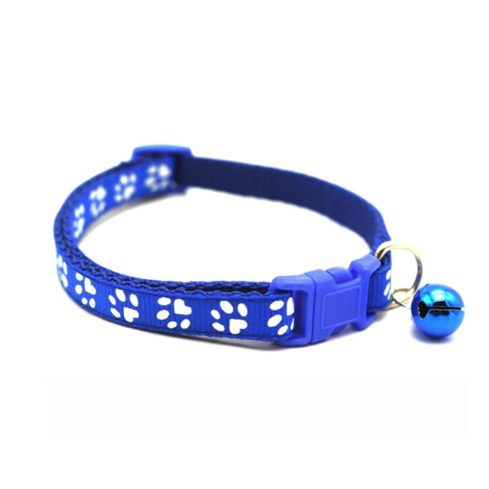Kalung Kucing Lonceng Hewan Peliharaan Tali Leher Anjing Kecil Lonceng Pet Collar Dog Kitten Adjustable Motif Tapak Kaki Murah Import