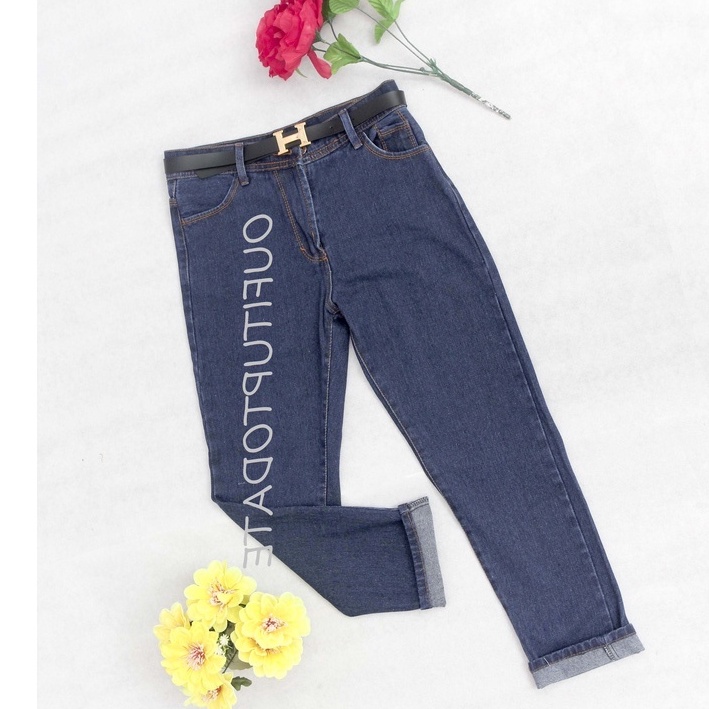 (HIGHWAIST) CELANA HIGHWAIST JEANS WANITA PREMIUM TERBARU KEKINIAN/CELANA PANJANG JEANS BLUE