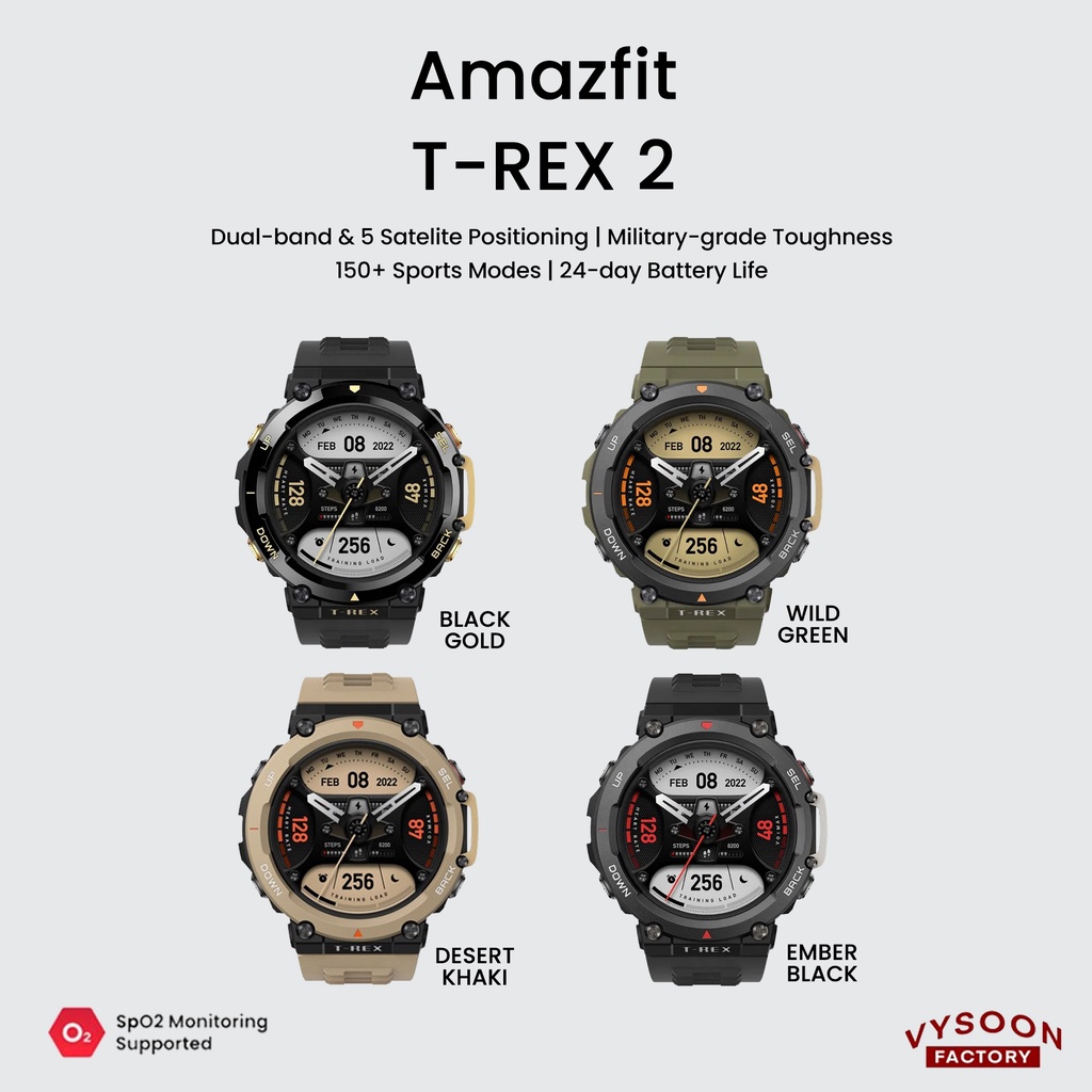 Amazfit T-Rex 2 Smartwatch Trex 2 AMOLED 5 Satellite Navigation Resmi