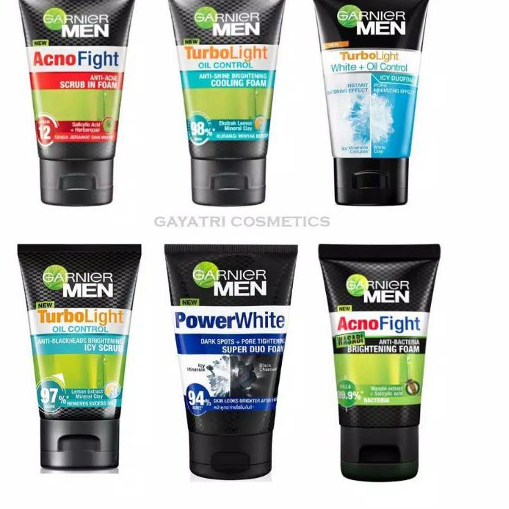 Kirim Langsung YHGJO ❤️GARNIER❤️MEN Facial Wash-Scrub Acno Fight-Turbo Light-Power White Series V54 