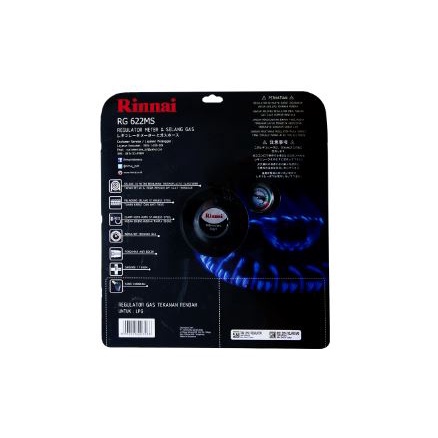 REGULATOR METER+SELANG RG-622MS RINNAI / REGULATOR+SELANG RINNAI