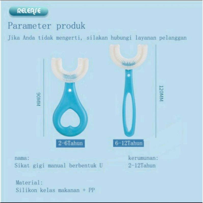SIKAT GIGI ANAK BENTUK U / SIKAT GIGI ANAK SILIKON BPA FREE / SIKAT GIGI BABY / SIKAT GIGI BAYI / TRAINING TOOTHBRUSH SILICONE