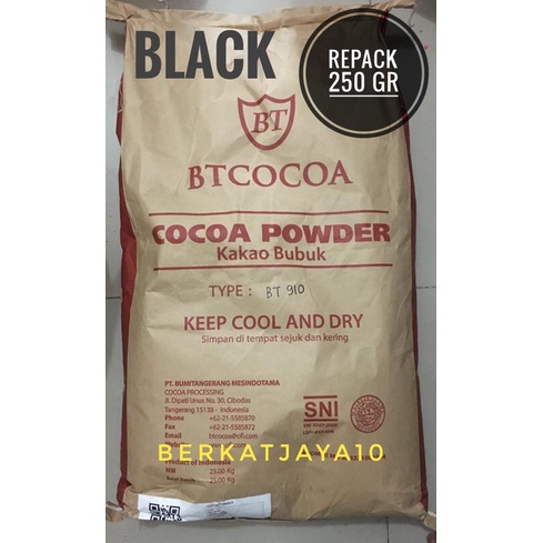 BT Cocoa Java BLACK Repack 250 Gram  BT 910 Cocoa Powder Coklat bubuk murni Hitam pekat