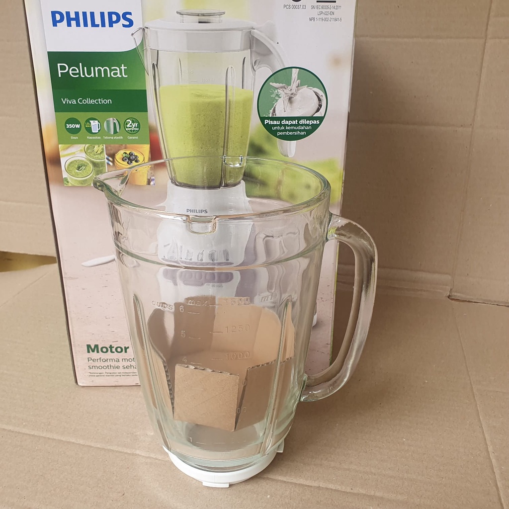 GELAS KACA JUS+GELAS BUMBU BLENDER PHILIPS DRY MILL HR 2115/HR2116/HR2061/HR2071 ORIGINAL