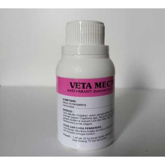 VETA MECTIN 100 ml - Obat Kutu Ternak Oral 10% 100 ml - Obat Kutu Sabies Gudig Tungau Caplak Ekto Parasit dan Cacing Endo parasit - like Kepromec oral Intermectin Oral