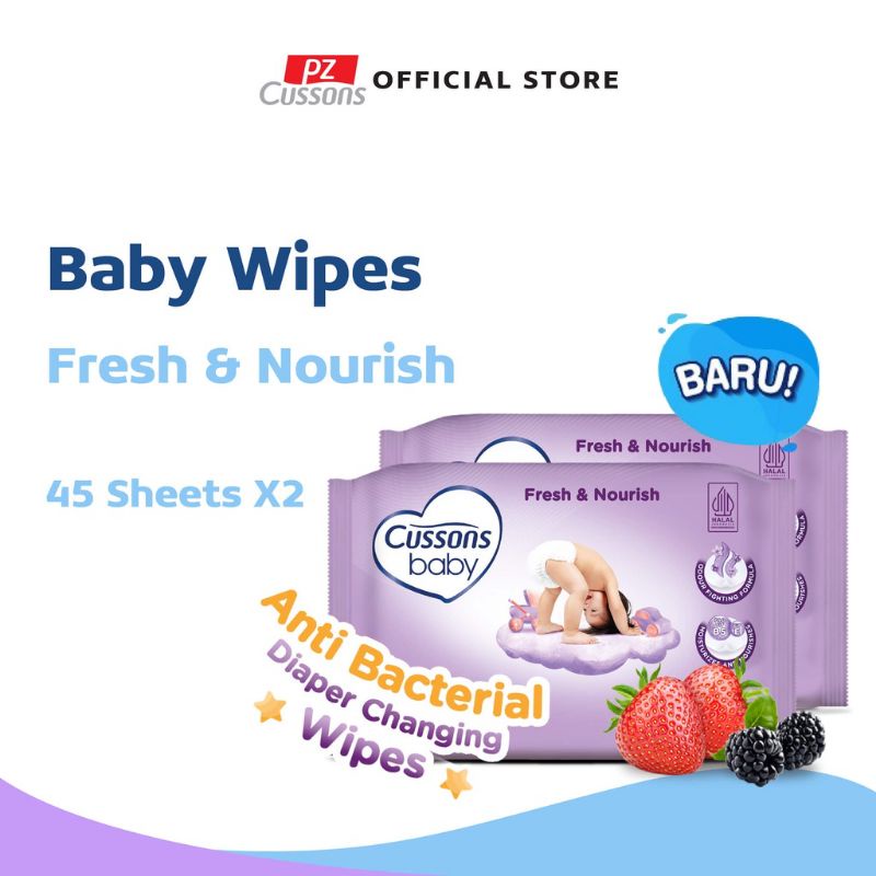 CUSSONS BABY Wipes Fresh &amp; Nourish 45's Buy 1 Get 1