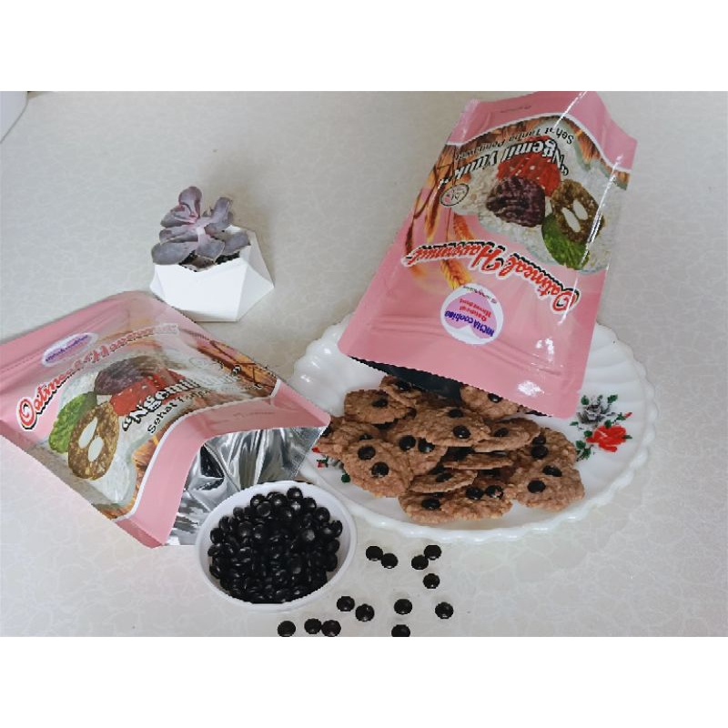 

Nicha Cookies oatmeal havermut pouch rasa chocolate topping chocochips kemasan pouch