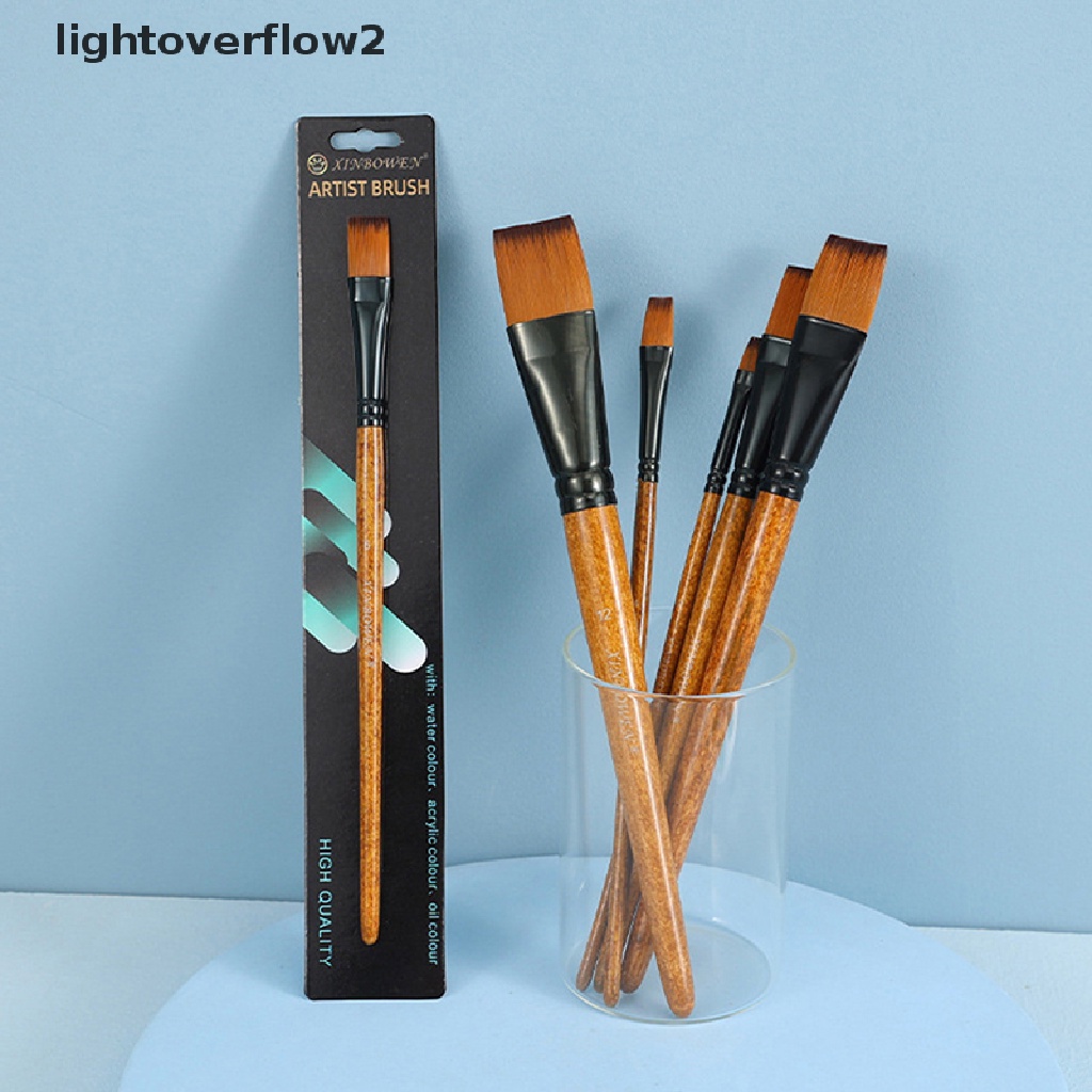 (lightoverflow2) Kuas Cat Air / Minyak Bahan Nilon Untuk Gouache / Akrilik