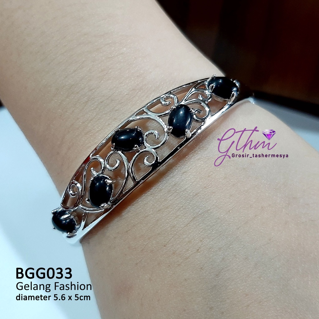 gelang tangan wanita titanium xuping lapis emas18k  ruby zamrud mewah banget seperti emas asli gthm