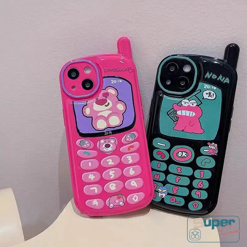 Soft Case Desain Kartun Beruang Buaya Strawberry Untuk iPhone 14 11 12 13 Pro MAX 7 8 Plus X XR XS MAX